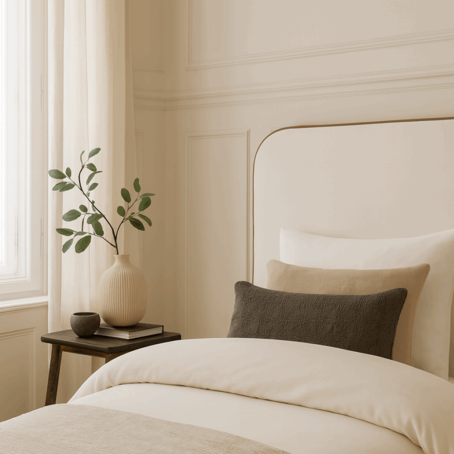 Norr sänggavel - cream / brun tjäder